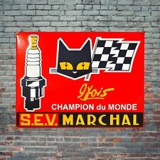 Plaque émaillée MARCHAL S.E.V bougie - 60*45 cm - bords tombés