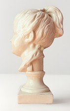 15” Girl W/ Ponytail Bust Ceramic/ Porcelain Bust, Made In Italy RARE FIND!