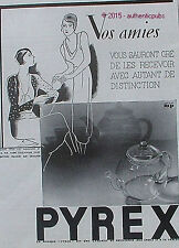 1932 PYREX COFFEE MAKER THEIERE THE GLASS FLAT FRENCH AD PUB