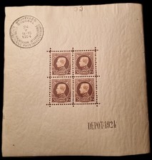 Feuille Timbre Belge 1924