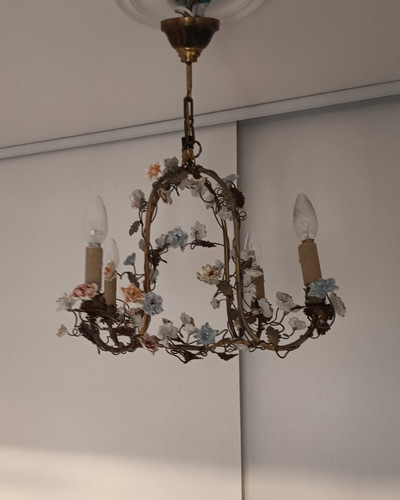 Vintage lustre italien doré - vintage,