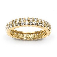 Dolly-Bijoux Alliance Pavé Duo Rail Diamant Cz 4mm Plaqué Or 18K 5 Microns