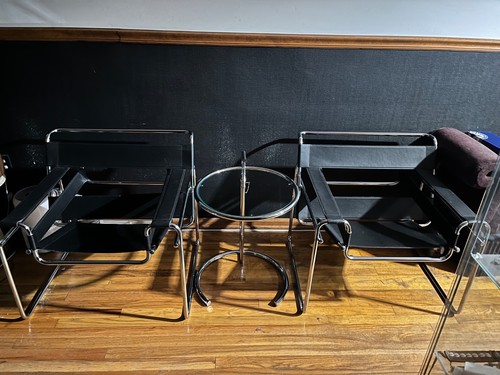 Mid century black leather - black,