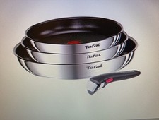 Lot 3 Poêles Inox Tefal Ingenio Emotion L897S404 + 1 Poignée Amovible, Induction