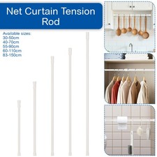 2x Blanc Télescopique Rideau