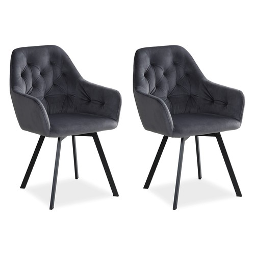 Chaises velours gris avec - velours,