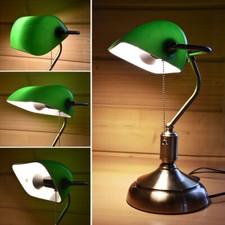 Lampe de Banquier Vintage Bureau Table Rétro Interrupteur à Tiré