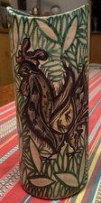 Vase en céramique Vallauris décor au coq signé Le Chariot 1960's