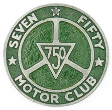 Vintage 1950's-1960's 750 Seven-Fifty Motor Club Cast Aluminium Car Badge Large
