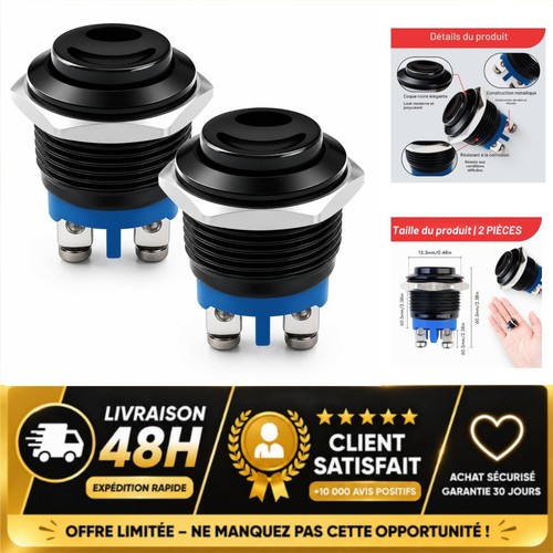 Bouton poussoir 12v momentané - poussoir,