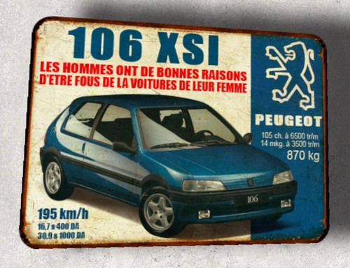 Plaque métal vintage peugeot - métal,