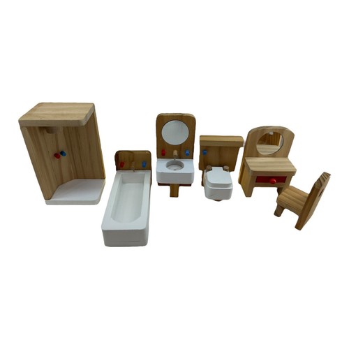 Wooden bathroom set doll - bathroom,