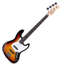 Basse Electrique Guitare de Jazz Bass 21 Frettes 4 Cordes Acier Fini Sunburst