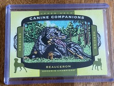 2018 Upper Deck Canine Companions Beauceron Patch Relic Swatch Card