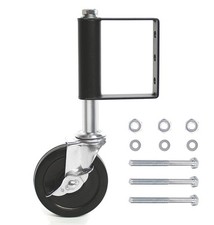 1 roulette de porte de portail 10 cm, roulettes à ressort 360°, robustes, noires