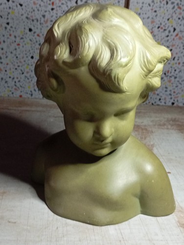 Petit buste enfant terre cuite - terre,