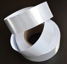 #25m Blanc Réfléchissant Bande Autocollant Vinyle Camion Remorque Van Bus E1