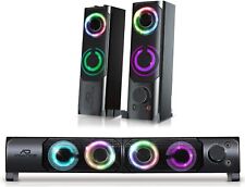 Haut-parleur 2 en 1 Enceintes 2.0 ou Barre de son 2.0 - RGB - 6W RMS - PC et MAC