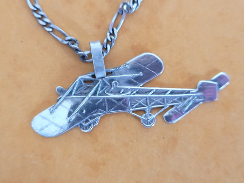 Pendentif biplan avion ancien - pendentif,