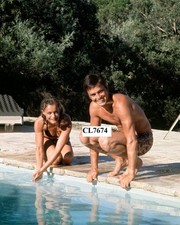 Alain Delon and Romy Schneider on the Movie Set of 'La Piscine' Photo