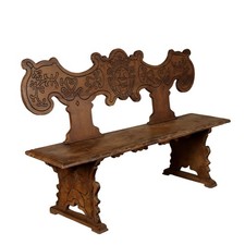 Banc Baroque Ancien en Noyer