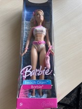 2006 New Barbie Beach Glam Fashion Doll Mattel Blonde Swimsuit