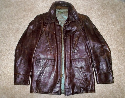 Vtg 1940 brown - 1940's, horsehide