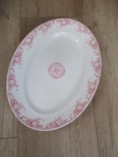 U&C SARREGUEMINES MODEL LERIDA DECOR PINK OVAL PLATE