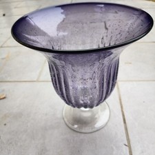 Antique BIOT Style Blown Glass Bullé Vilolet Vintage Vase 
