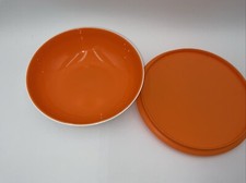 Tupperware Allegra Radiance White 3 Cup (740ml) Bowl With Orange Lid #6292A NOS