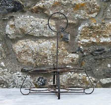 Vintage Black Wrought Iron (Koka) Bottle Holder Basket