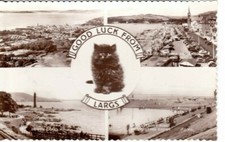 LARGS - MULTIVIEW B&W POSTCARD