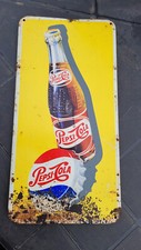 TRES RARE PLAQUE PEPSI COLA 50's MADE IN FRANCE 40X20 CM