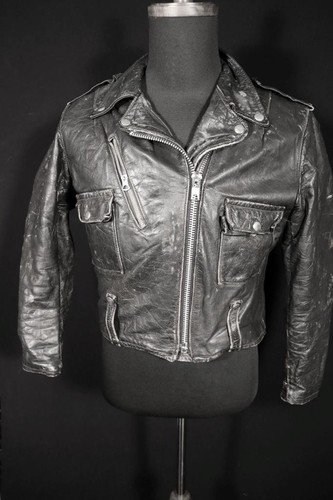 Veste moto cuir - en,