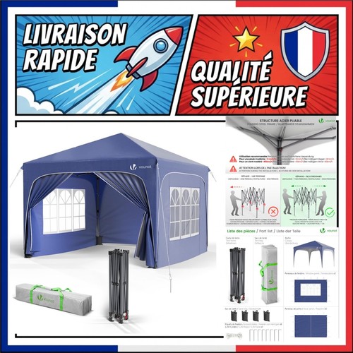 Tonnelle jardin pliable - tonnelle, 3x3