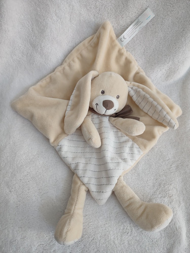 Doudou carre plat - carre, beige