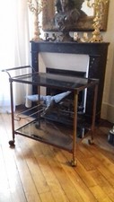 Rare Desserte/Bar /Table Roulante en Laiton Maison Bagues Jansen  vers 1980