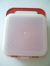Boite à tartines, pique-nique tupperware orange et opaque en bon état