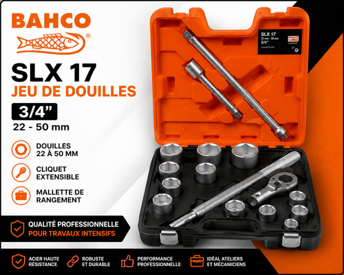 Bahco slx jeu douilles - 17,