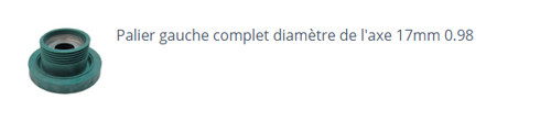 Palier gauche complet machine