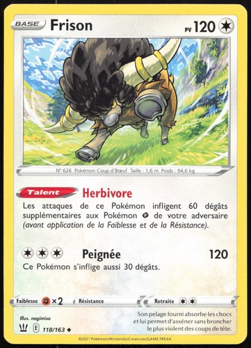 Carte pokémon frison 118 163 - frison, 118/163