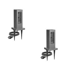 2x colonne de prises de courant de jardin POCK pour l'extérieur IP44 double