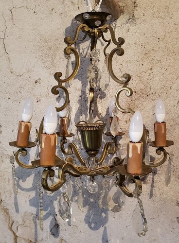 Lustre bronze ancien - lustre,