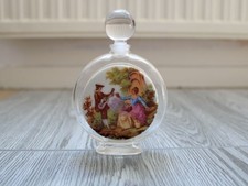 75ml, empty perfumery bottle glass & porcelain, 12.5 cm high