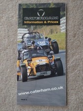 Caterham 7 Academy Super Graduate Superlight Roadsport 21 GTO Price List 2001