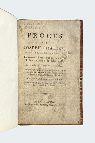 Procès joseph chalier - joseph,