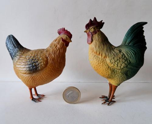 Coq poule 10cm grands - et,
