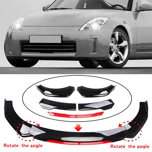 Glossy black red front bumper - glossy,