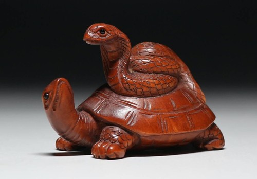 Ancien netsuke japonais - ancien, tortue