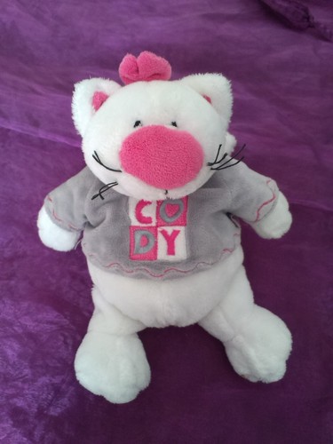 Doudou chat blanc pull - chat,